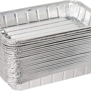 Pack of 20 Disposable Aluminum Foil Toaster Oven Pans-Mini Broiler Pans | BPA Free | Perfect for Small Cakes or Personal Quiche | Standard Size – 8 1/2″ x 6″