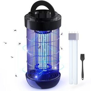 CONOPU Fly Zapper, 4000V Fly Killer for Garden, 18W Mosquito Killer Lamp, Bug Zapper With Replaceable Bulb, UV Light Waterproof Fly Trap, Wall-Mounted Mosquito Killer for Indoor & Outdoor, Black