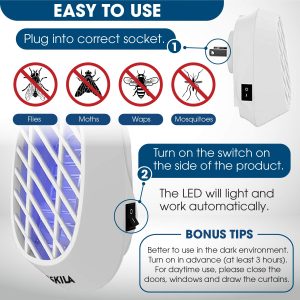 2 Packs Bug Zapper Indoor – Fly Zapper Electric – Fly Catcher Indoor – Bug Killer – Fly Killers for The Home Indoor – Fly Repellent Indoor – Fly Traps Indoor for Home Use – Fruit Fly Traps Indoor