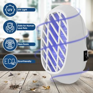 Bug Zapper – 2 Packs Electronic Insect Killer – Gnat Trap – Electric Mosquito Killer Lamp – Eliminates Flying Pests Indoor with Night Light