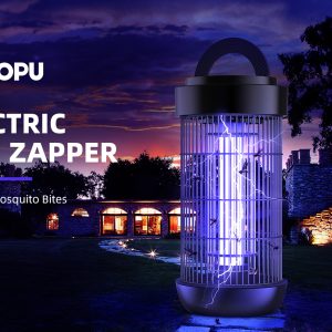 CONOPU Fly Zapper, 4000V Fly Killer for Garden, 18W Mosquito Killer Lamp, Bug Zapper With Replaceable Bulb, UV Light Waterproof Fly Trap, Wall-Mounted Mosquito Killer for Indoor & Outdoor, Black