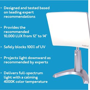 Carex Day-Light Classic Plus Bright Light Therapy Lamp – 10,000 LUX At 12 Inches – LED Sun Lamp Mood Light and Sunlight Lamp and Sun Light For Light Box Therapy and Low Energy Levels