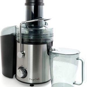 MegaChef Wide Mouth Extractor Juice Machine with Dual Speed Centrifugal Stainless Steel Juicer, 3.5 Cup, Chrome Silver