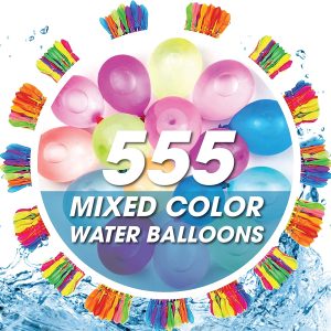 555 PCS Water Balloons – Self Filling Water Balloons – Balloon Fight- Water Balloons Games – Water Balloon Easy Fill- Water Fun for Kids – Games Ideal for Birthday Parties, Beach & Water Games