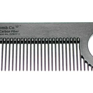 Chicago Comb Model 2 Carbon Fiber, Made in USA, Anti-static, 4 inches (10 cm) long, Fine-tooth, Pocket & Travel comb, for Thinner Hair, Beard & Mustache comb